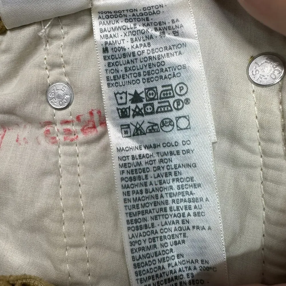 Levi's Corduroy Pants Mens 27x30 Golden Tan Straight Leg Regular Fit 5-Pocket